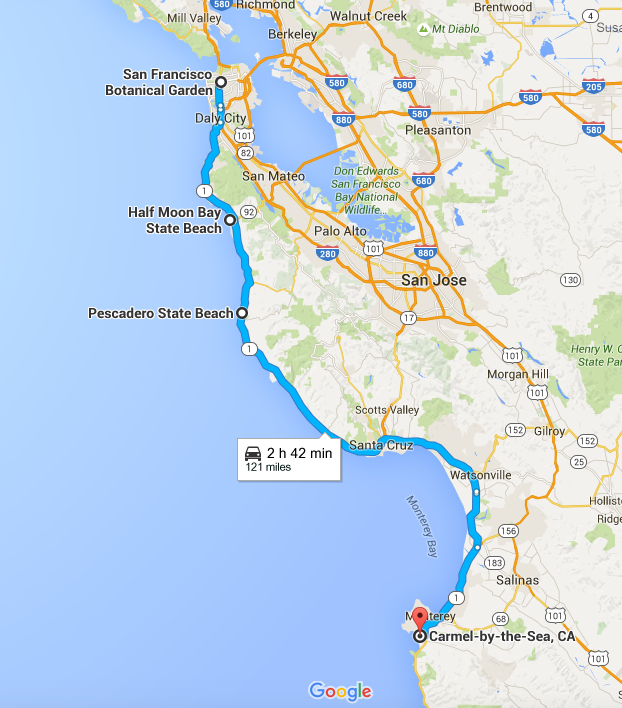 San Francisco To Carmel Map