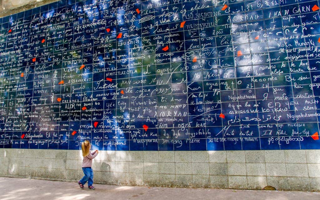 Tips for Europe Travel - I Love You written in 250 languages in Paris