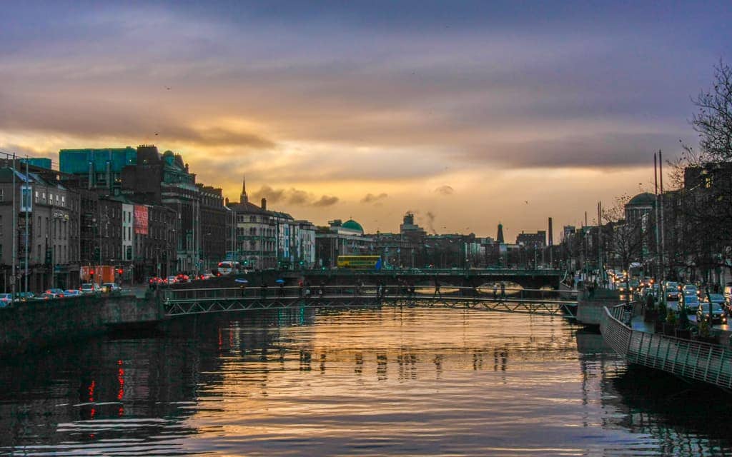 Sunset in Dublin, Ireland