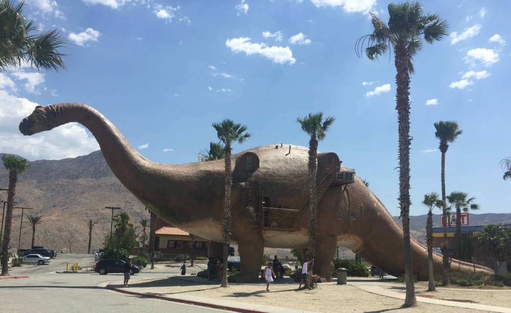 Cabazon Dinosaurs - the craziest road side attraction we've seen so far.