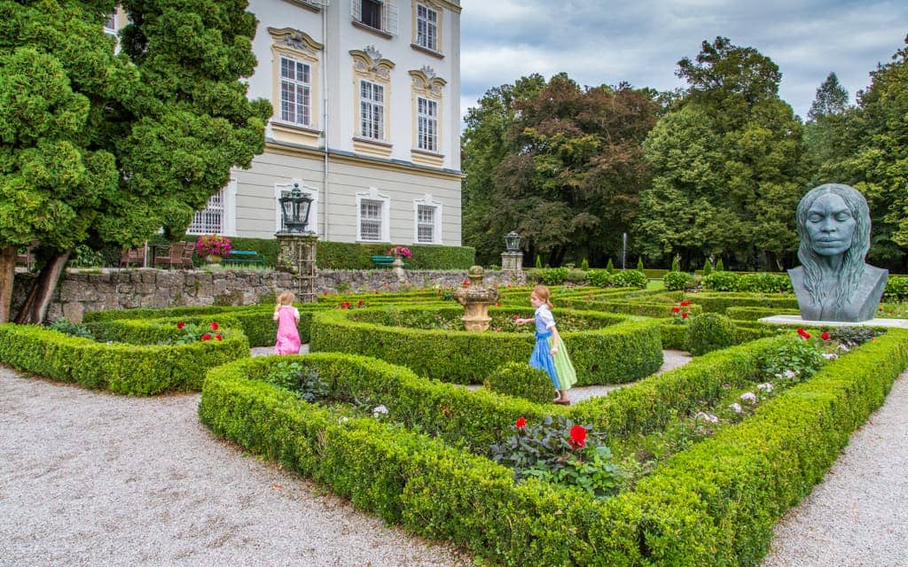 Kid-friendly Europe - Playing in the gardens of Hotel Schloss Leopoldskron