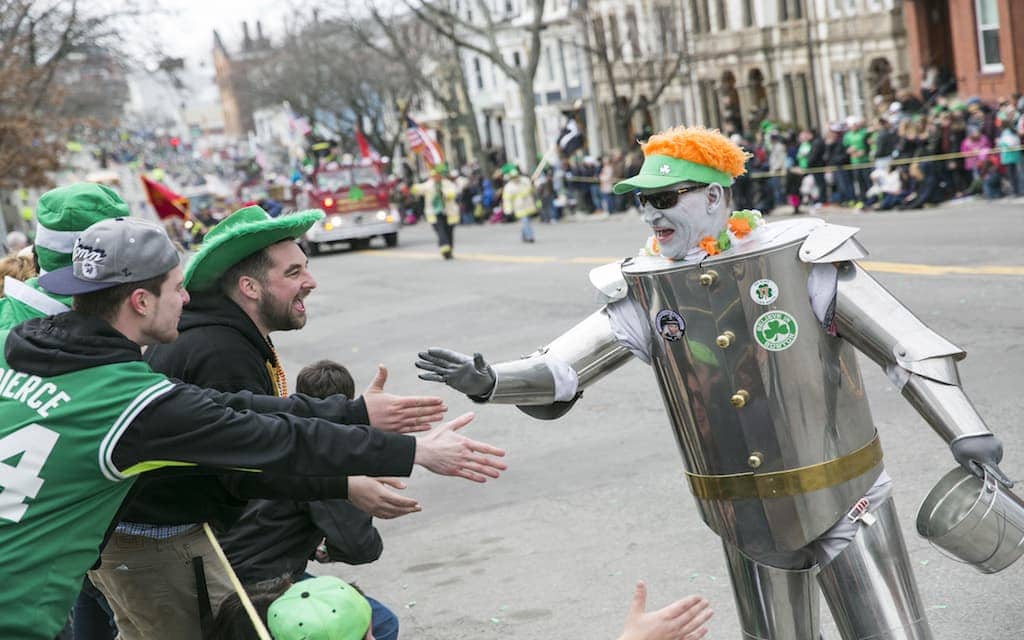 Revelers at the St. Patrick's Day Parade in Boston