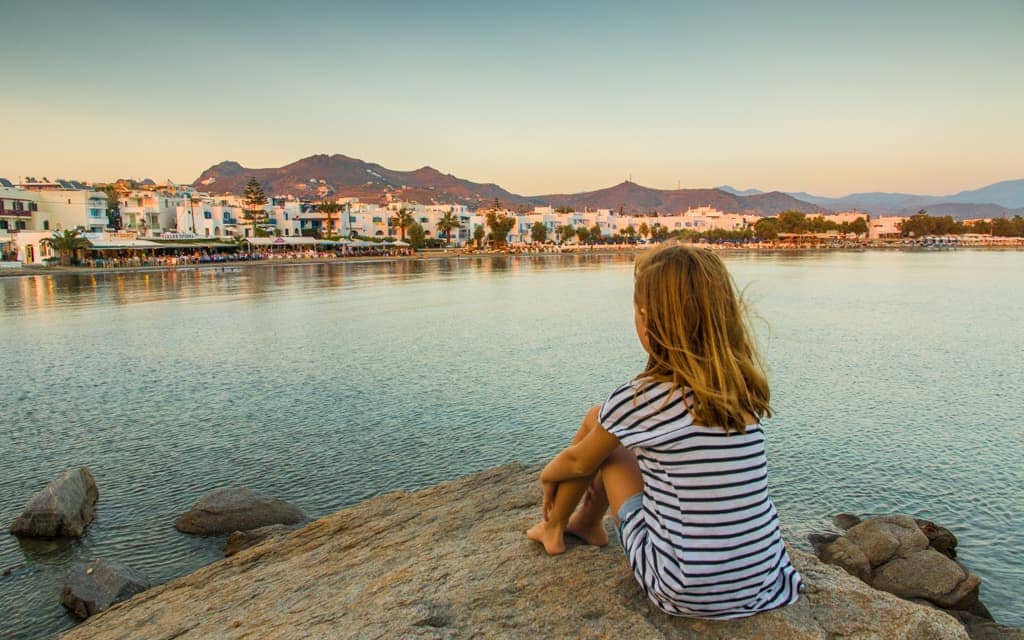 Kid-friendly Europe: Overlooking St. George Beach in Naxos