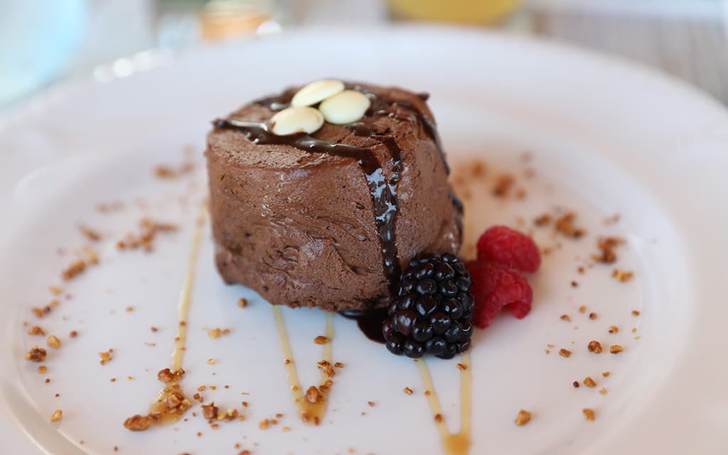 Chocolate mousse dessert at Beloved Playa Mujeres
