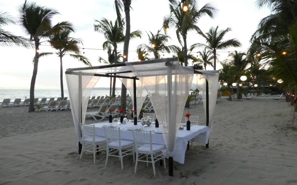 Dinner on the beach at Riu Palace Pacifico