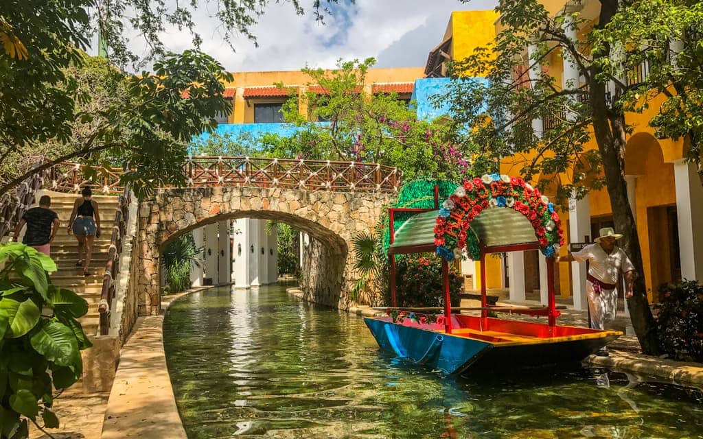 Riviera Maya with Kids - A trajinera at Occidental at Xcaret Destination