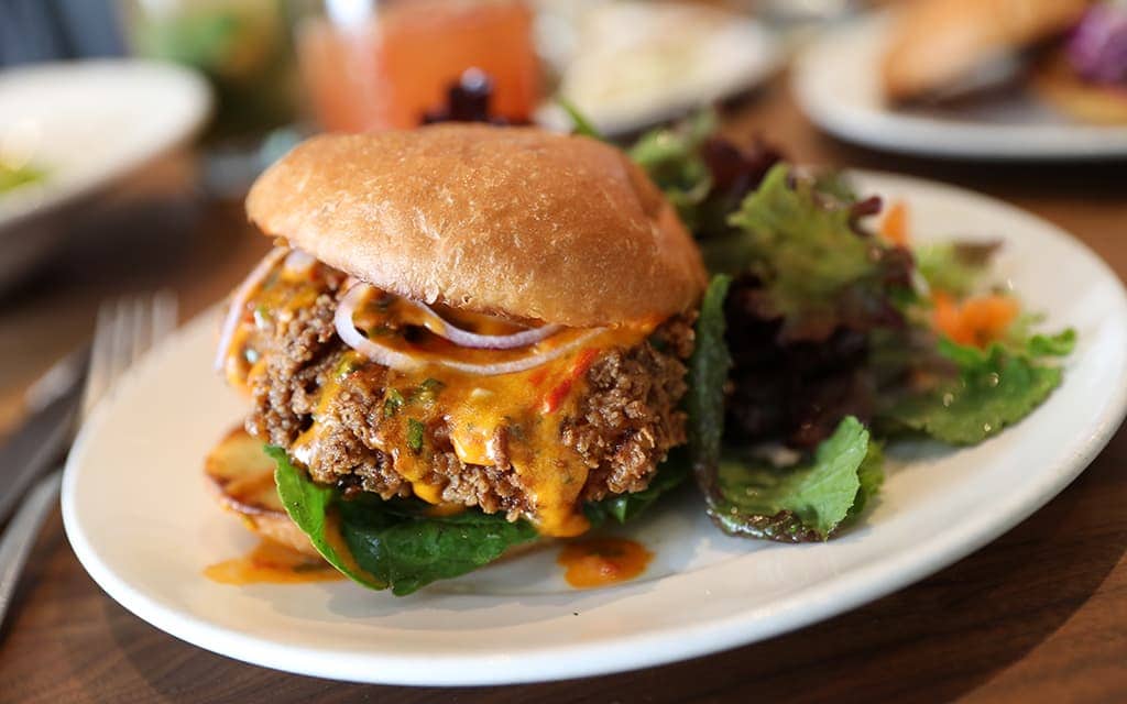 Bluestem Brasserie's crispy chicken sandwich