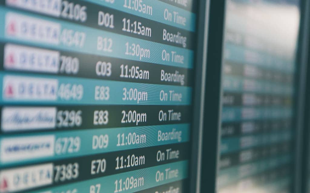 Connecting flights at airport