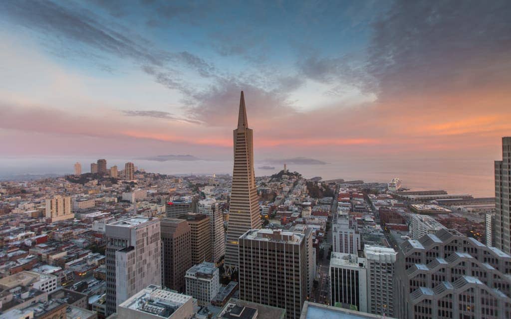 Best hotel views: Sunrise from the Loews Regency San Francisco