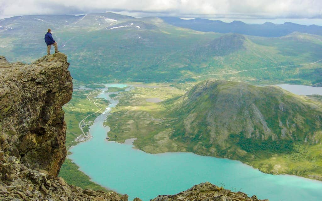 Breathtaking views: The view from Mount Besseggen, Norway
