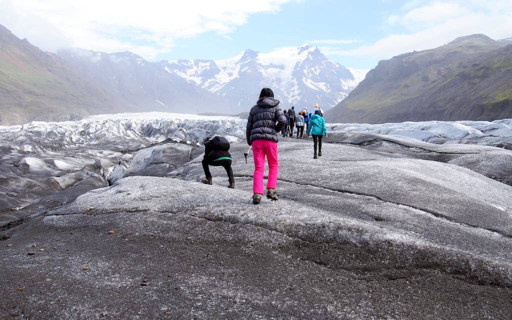 Iceland with kids - The Svinafellsjokull Glacier Tongue in Skaftafell National Park. Photo courtesy Mary Solio (The World Is A Book).
