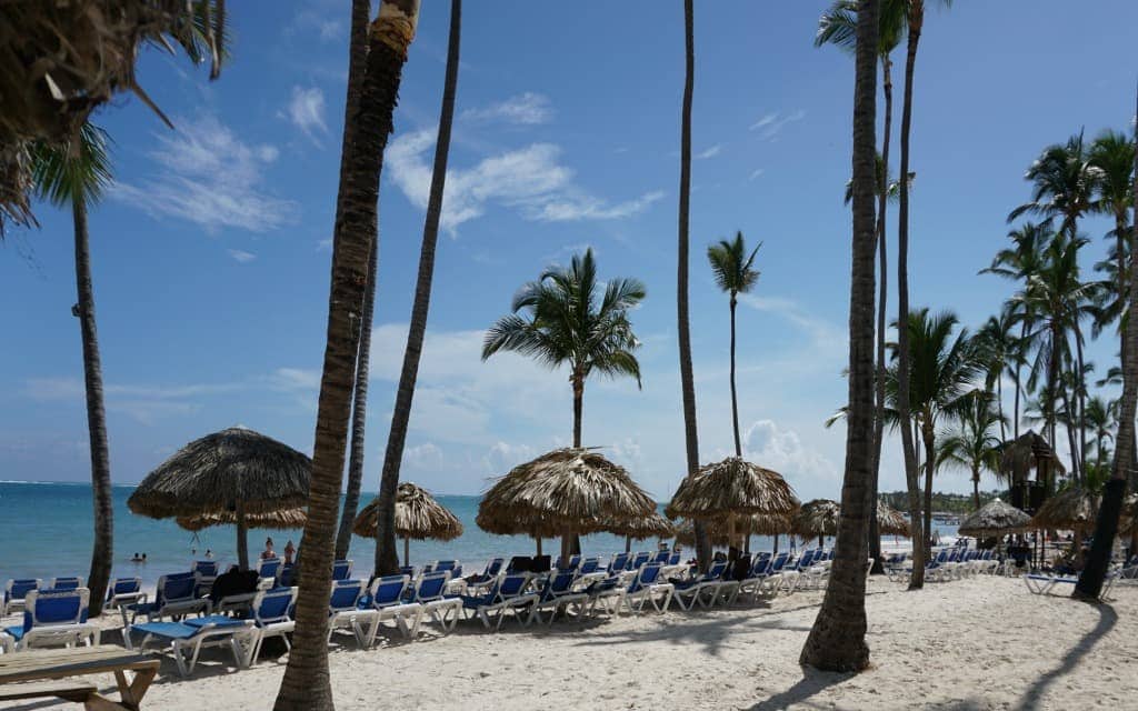 Part of the beach in front of Dreams Palm Beach