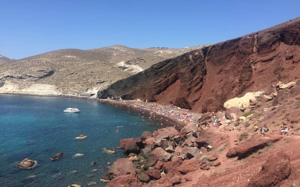 The Red Beach in Santorini Greece