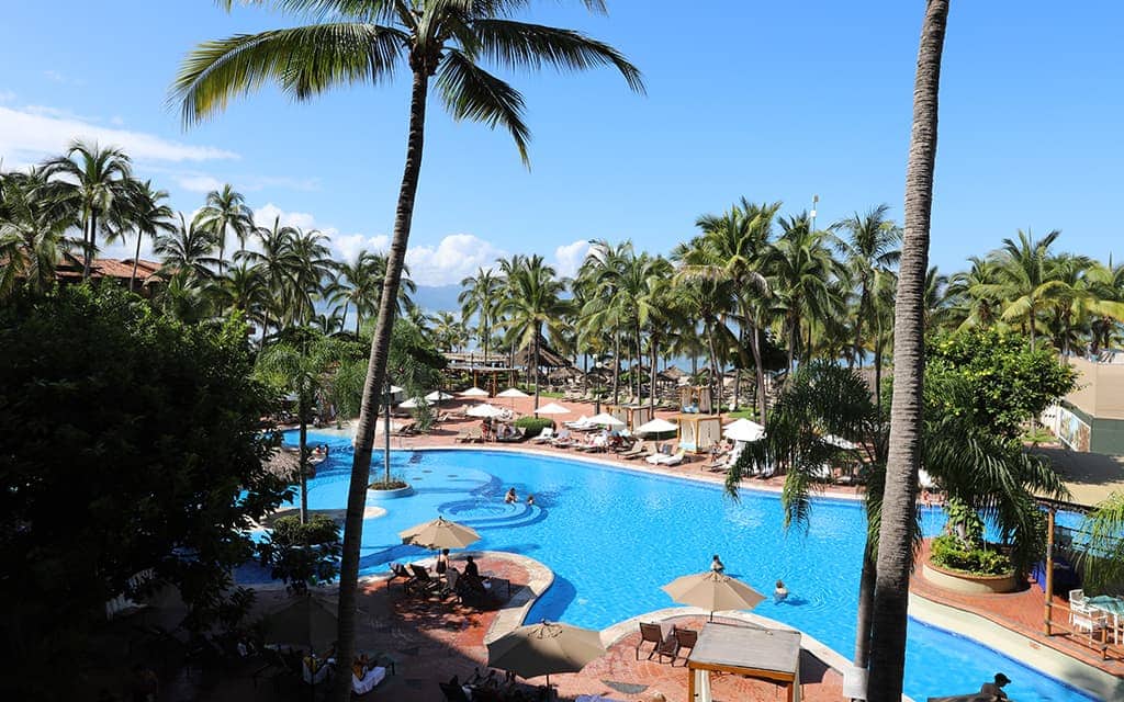 The view of the pool from Fiesta American Puerto Vallarta room