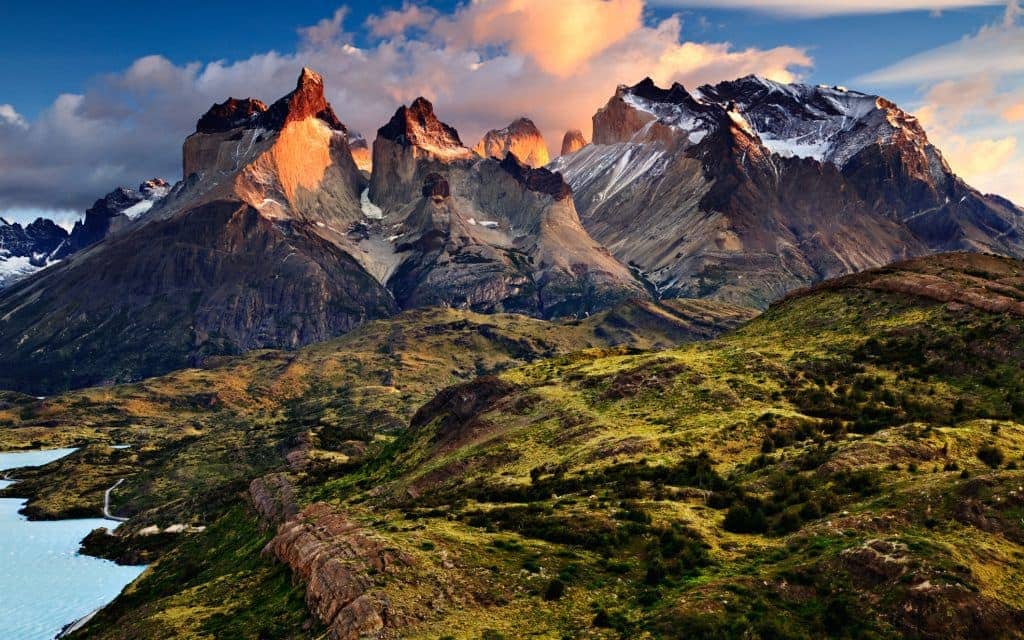 Sunrise in the Patagonian Andes Mountains