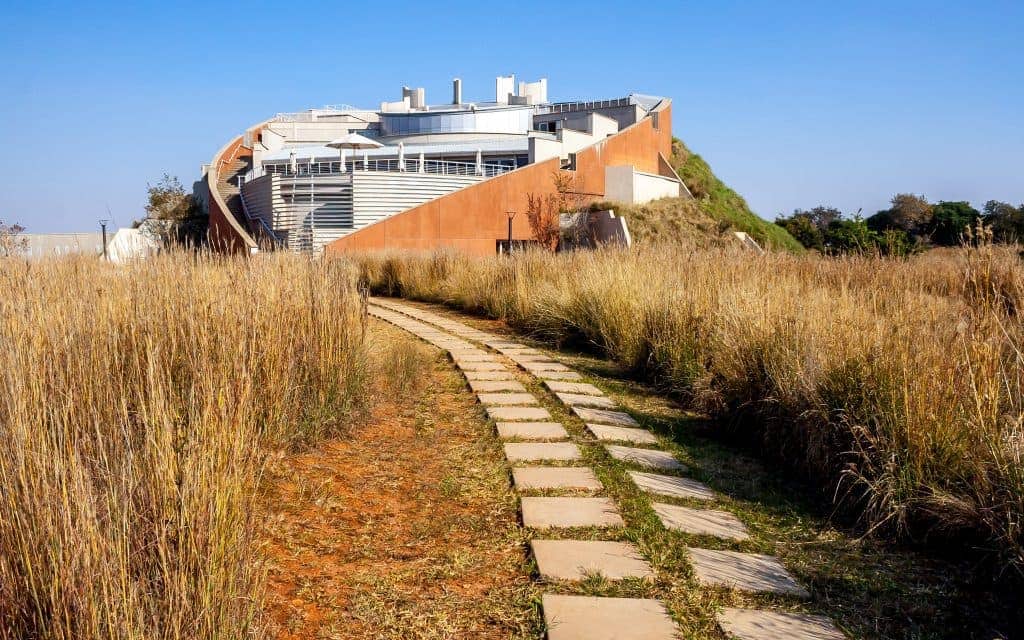 Maropeng Tumulus Building, Maropeng Exhibition Centre, the Cradle of Humankind World Heritage site in Gauteng South Africa