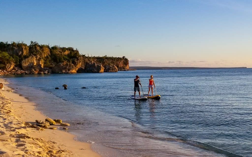 Standup paddleboarding Cabo Rojo, the gateway to Bahia de las Aguilas. Photo by HoneyTrek.com