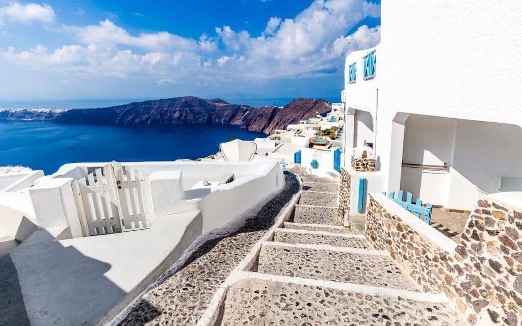 White architecture on Santorini island, Greece
