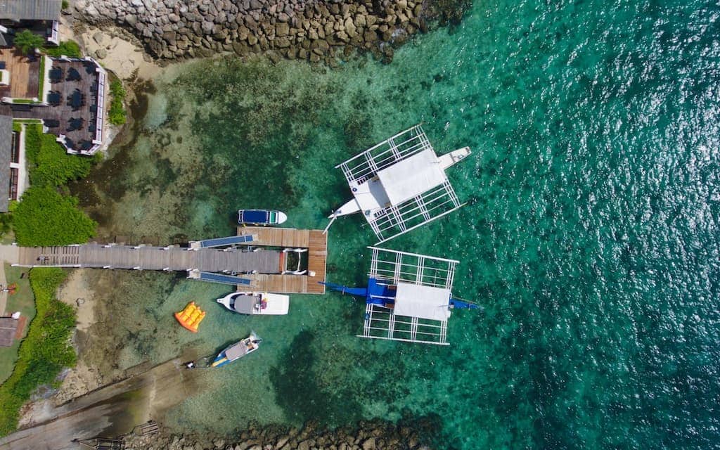 Outriggers from above at the Shangri La Resort in Cebu City by MikesRoadTrip.com