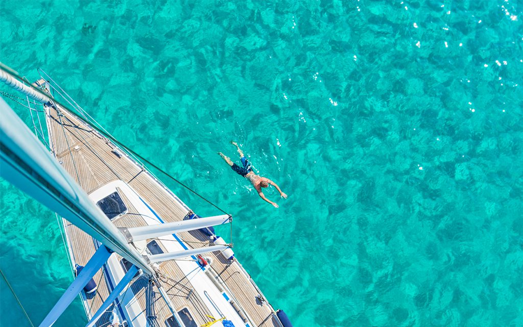 swimming in the ocean off Palm Beach