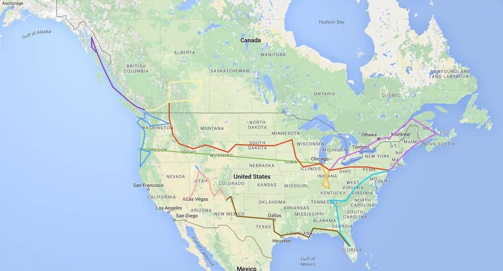 US destinations you must visit - Map