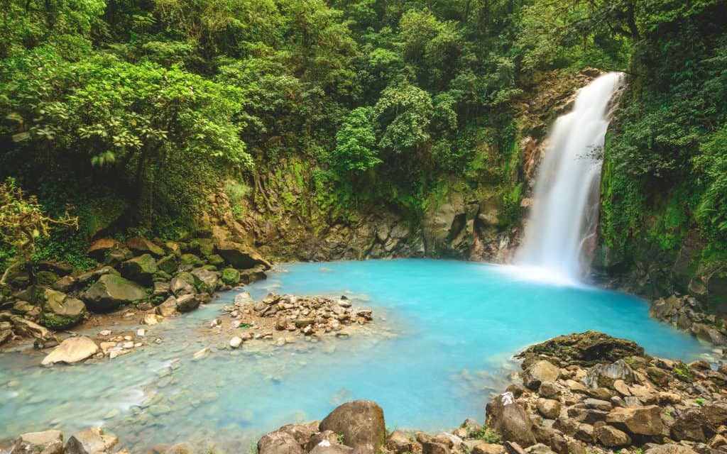 The Rio Celeste waterfall in Costa Rica