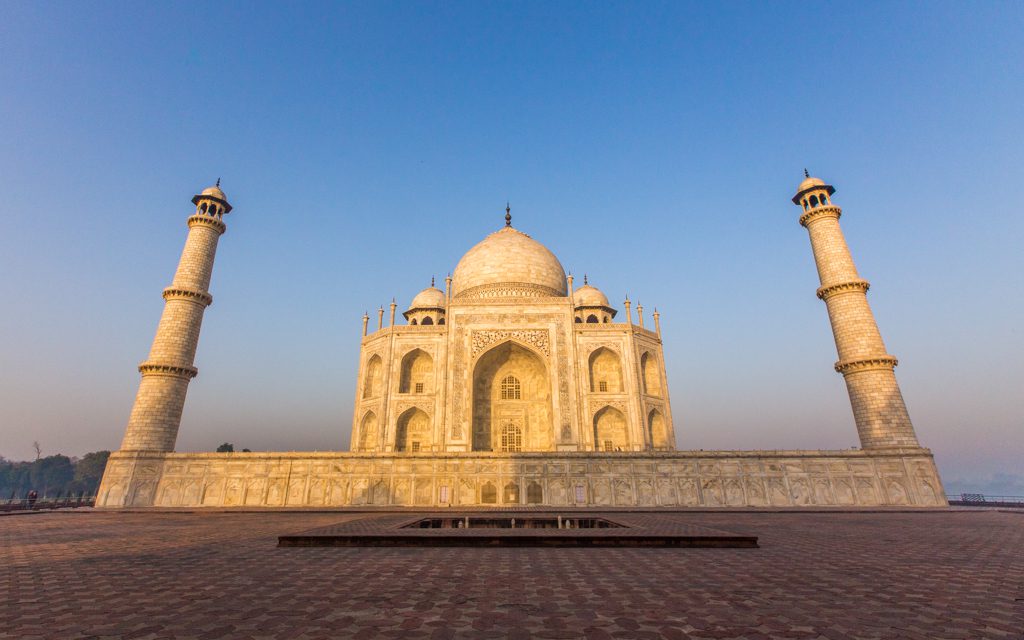India: The eastern side of the Taj Mahal at sunrise