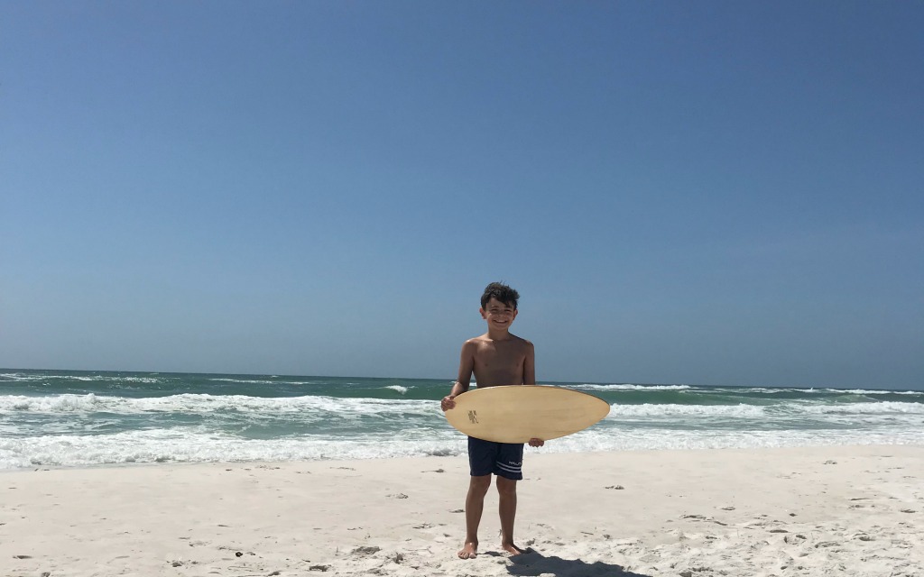 Skimboarding at Shell Island