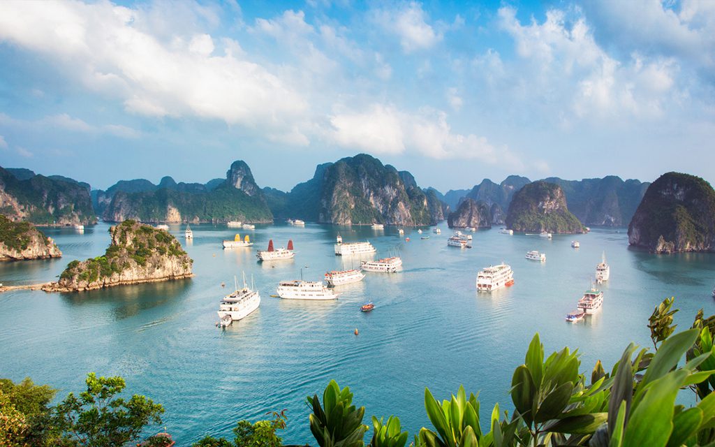 mountain view of halong bay in vietnam