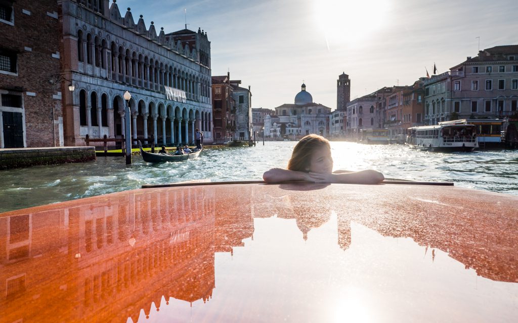 Amazing Hotel Arrivals - Taking a water taxi from the airport to our hotel in Venice