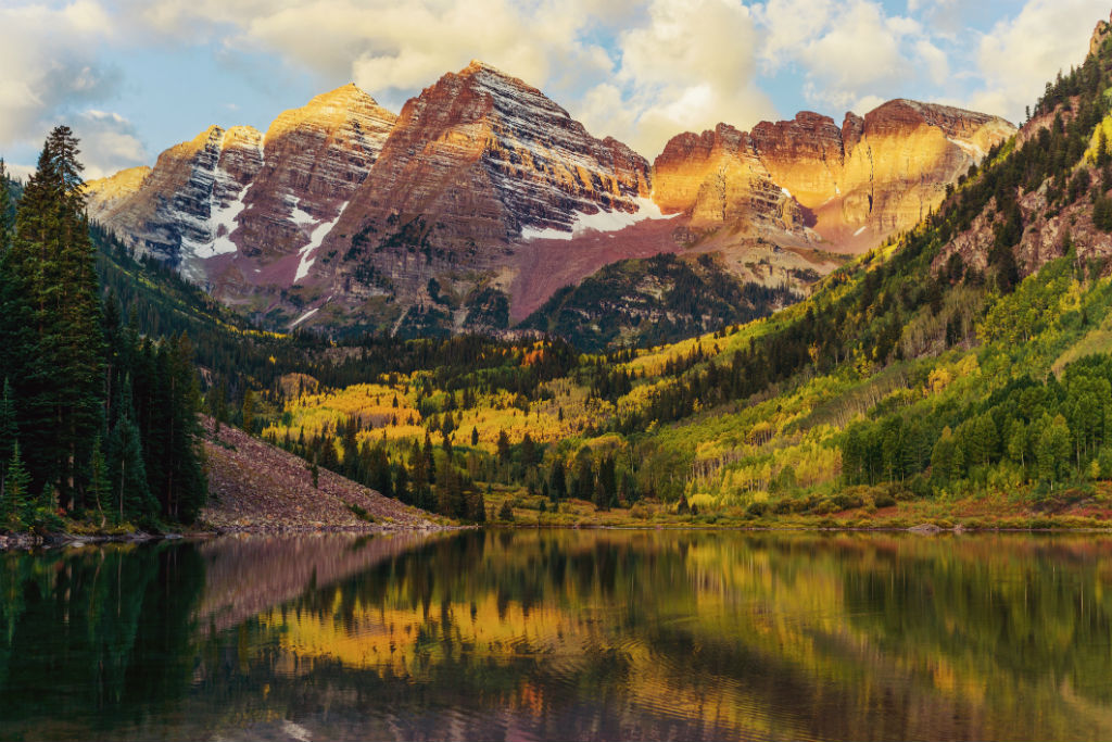 Maroon Lake, Colorado, Aspen, fall colors