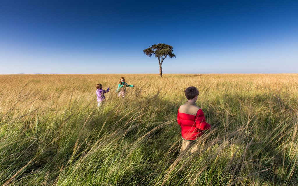 Safari tips - The kids loved getting out of the safari vehicle and running around (whenever it was safe to do so!)