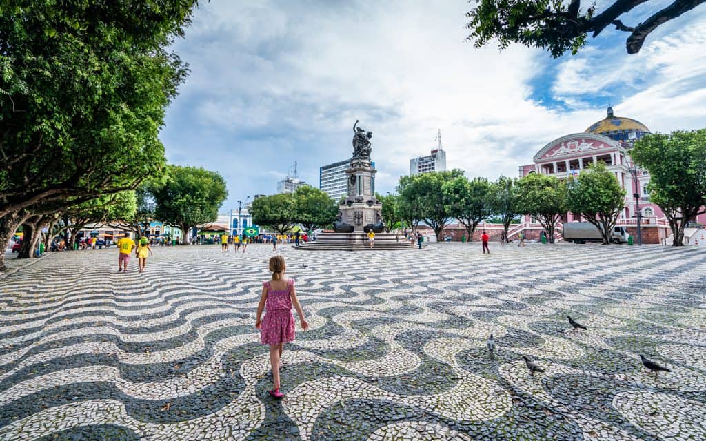 South America - The central square in Manaus, Brazil