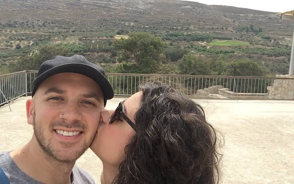 Joe and Sarah on vacation in Greece