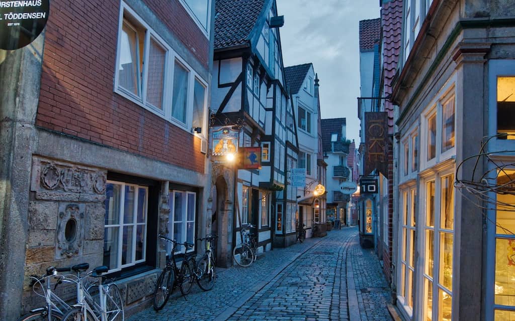 Bremen Germany cobblestone street by Mike Shubic