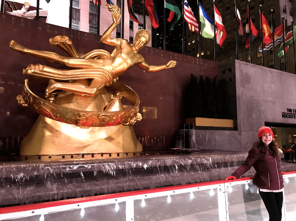Ice skating at Rockefeller Plaza
