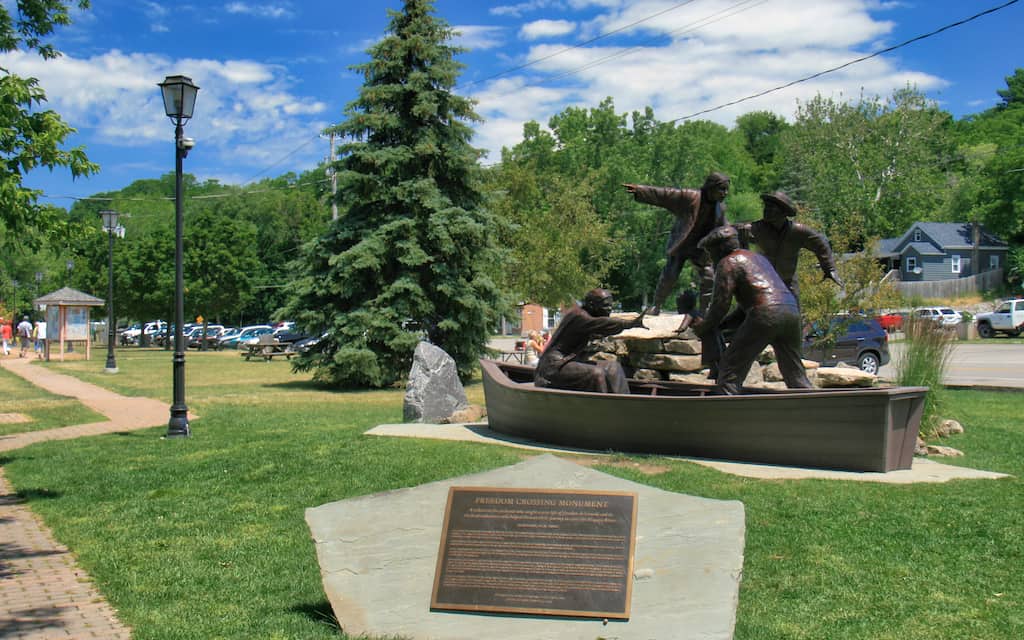 Lewiston NY and Freedom Crossing Sculpture