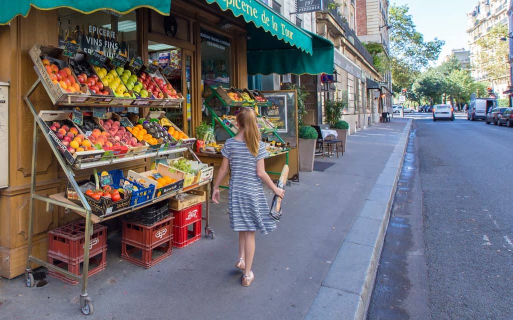 Paris on a Budget - Have the baguette, off to get some fruit. Picnics in Paris can't be beat!