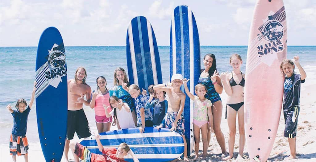 Aquanuts surf class at Eau Palm Beach