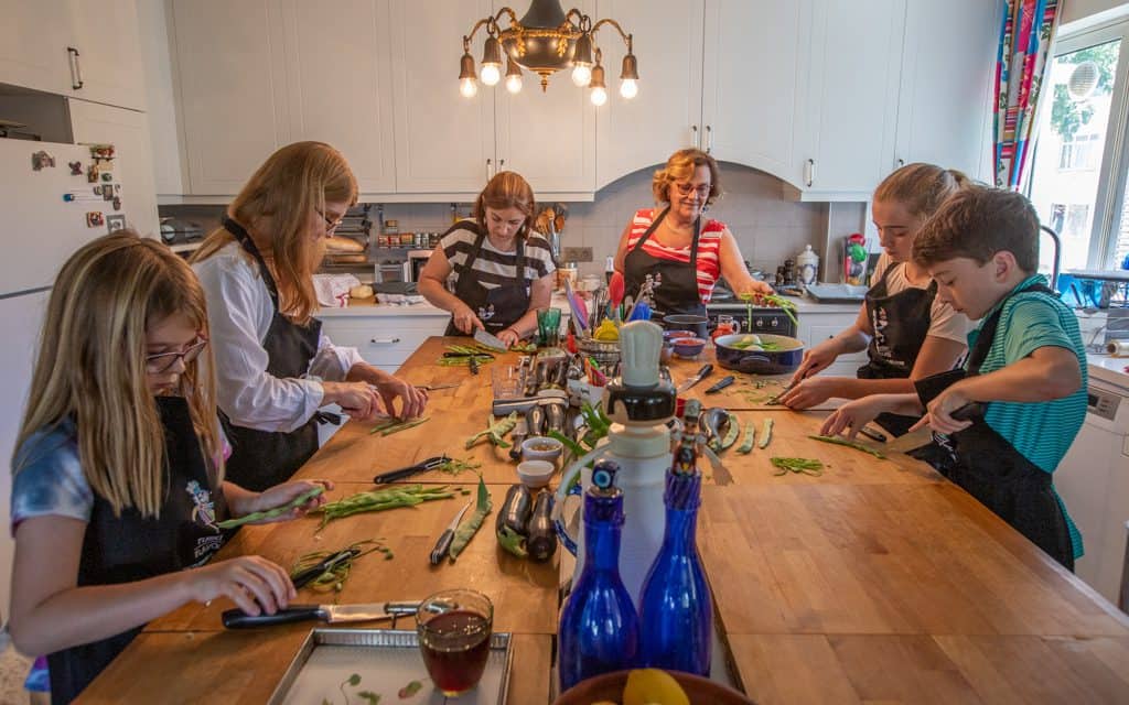 Tips for hot days - At our cooking class in Istanbul - much cooler than outside