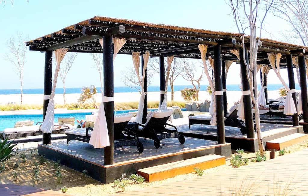 Cabanas with an ocean view and pool. | photo credit: Pattie Cordova