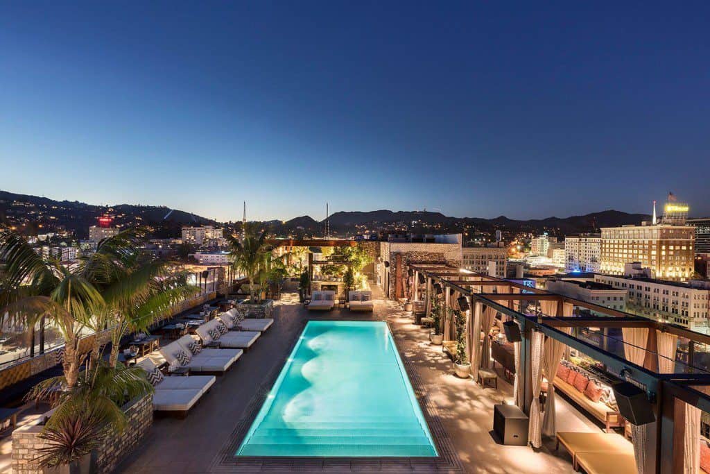 dream hotel, hollywood, rooftop pool