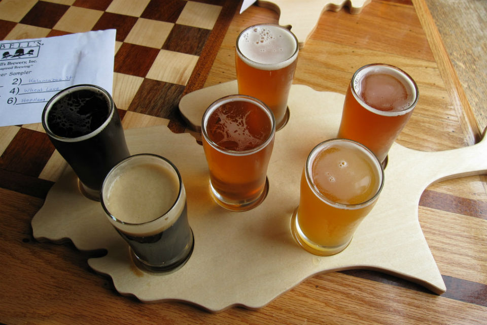 Seasonal Brews flight from Bell's Brewery in Comstock, MI