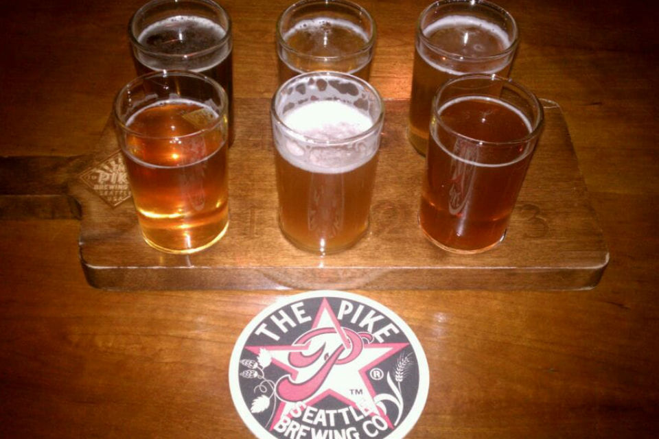 Flight of Seasonal Brews at The Pike Brewing Co., Seattle